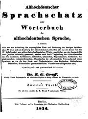 Cover of: Althochdeutscher sprachschatz by E. G. Graff