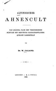 Cover of: Altindischer ahnencult