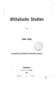 Cover of: Altitalische Studien