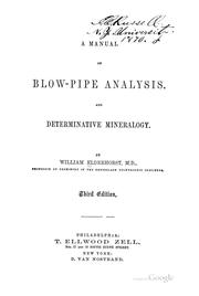 Cover of: A manual of blow-pipe-analysis. by William Elderhorst