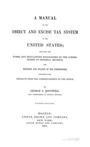Cover of: manual of the direct and excise tax system of the United States
