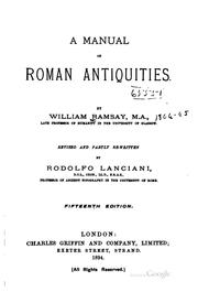 Cover of: A manual of Roman antiquities by Ramsay, William