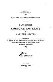 Cover of: A manual of statutory corporation law. by Martha Uboe Overland