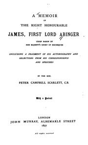 Cover of: memoir of the Right Honourable James, first lord Abinger, Chief baron of Her Majesty's Court of exchequer