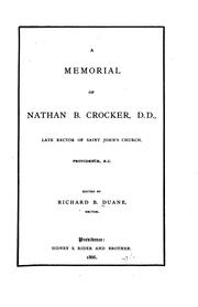 Cover of: A memorial of Nathan B. Crocker, D. D., late rector of Saint John's church by Richard Bache Duane