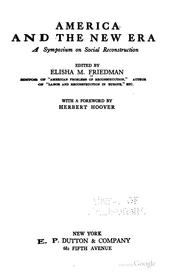 America and the new era by Elisha M. Friedman