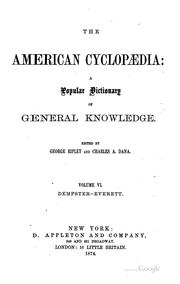 Cover of: The American cyclopædia by ed. by George Ripley and Charles A. Dana ...