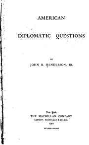 Cover of: American diplomatic questions