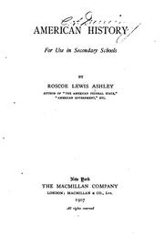 Cover of: American history, for use in secondary schools