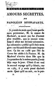 Amours secrettes de Napoléon Buonaparte by Doris, Charles de Bourges.
