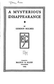Cover of: A mysterious disappearance