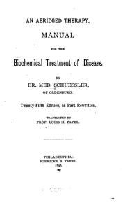 Cover of: abridged therapy.: Manual for the biochemical treatment of disease.