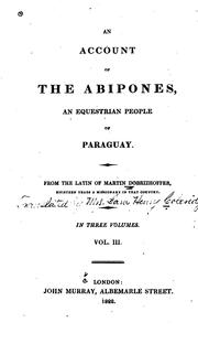 Cover of: An account of the Abipones by Martin Dobrizhoffer