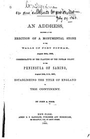 Cover of: The first colonization of New-England.