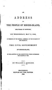 An address to the people of Rhode-Island by William G. Goddard