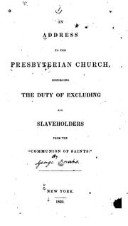 Cover of: An address to the Presbyterian church