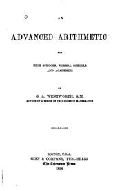 Cover of: An advanced arithmetic for high schools, normal schools, and academies