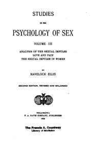 Cover of: Analysis of the sexual impulse, love and pain by Havelock Ellis