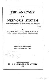 Cover of: anatomy of the nervous system from the standpoint of development and function