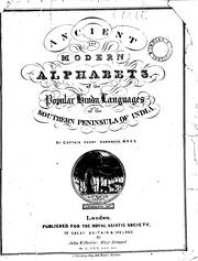 Cover of: Ancient and modern alphabets of the popular Hindu languages of the southern peninsula of India | Henry Harkness
