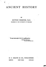 Cover of: Ancient history by Webster, Hutton