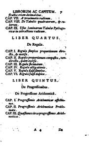 Cover of: Andreæ Tacquet ... Arithmeticæ theoria et praxis.