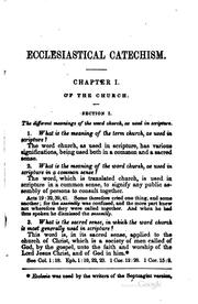 Cover of: ecclesiastical catechism of the Presbyterian church | Thomas Smyth
