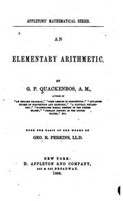 Cover of: elementary arithmetic