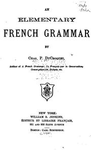Cover of: An elementary French grammar