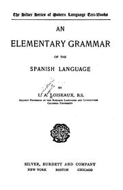 Cover of: elementary grammar of the Spanish language