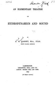 Cover of: An elementary treatise on hydrodynamics and sound.