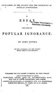 Cover of: essay of the evils of popular ignorance