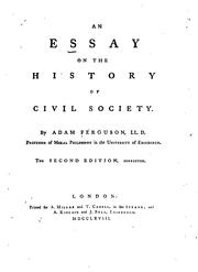 Cover of: essay on the history of civil society