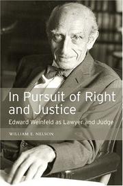 Cover of: In Pursuit of Right and Justice by William Nelson