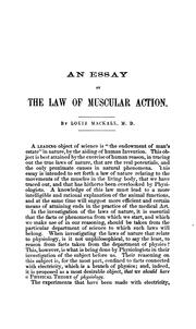 Cover of: essay on the law of muscular action