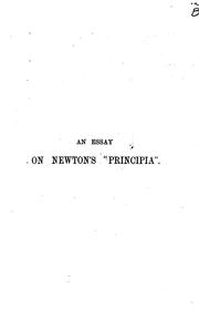 Cover of: An essay on Newton's "Principia"