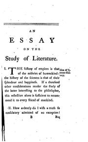 Essai sur l'étude de la littérature by Edward Gibbon