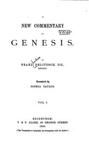 Cover of: A new commentary on Genesis. by Franz Julius Delitzsch