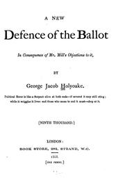 Cover of: A new defence of the ballot