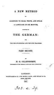 Cover of: A new method of learning to read, write, and speak a language in six months by Ollendorff, H. G.
