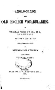 Cover of: Anglo-Saxon and Old English vocabularies