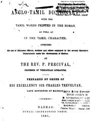 Cover of: Anglo-Tamil dictionary by Peter Percival