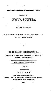Cover of: An historical and statistical account of Nova-Scotia. by Thomas Chandler Haliburton