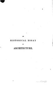 Cover of: An historical essay on architecture. by Thomas Hope