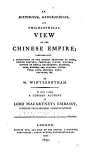 Cover of: An historical, geographical, and philosophical view of the Chinese Empire by William Winterbotham