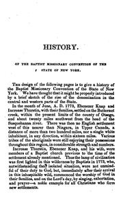 An historical sketch of the Baptist missionary convention of the state of New York by John Peck