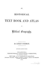 Cover of: historical text book and atlas of Biblical geography.