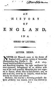 Cover of A history of England in a series of letters from a nobleman to his son