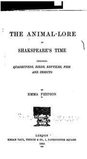 Cover of: The animal-lore of Shakespeare's time by Emma Phipson