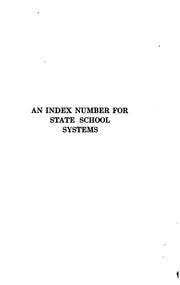Cover of: An index number for state school systems by Leonard Porter Ayres